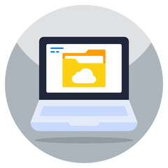 Flat design icon of cloud folder