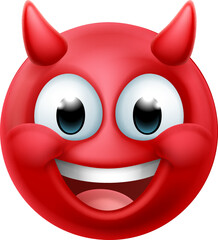 Devil Emoji Emoticon Man Face Cartoon Icon Mascot