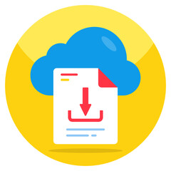 Premium download icon of cloud file download 