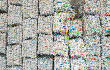 Squeezed Plastic Material Recovered in a Sorting Plant