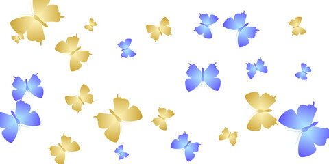 Exotic bright butterflies abstract vector background. Spring vivid insects. Simple butterflies abstract children wallpaper. Gentle wings moths patten. Fragile creatures.