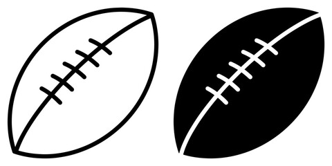 ofvs61 OutlineFilledVectorSign ofvs - american football vector icon . isolated transparent . ball sign . black outline and filled version . AI 10 / EPS 10 . g11370 © fotohansel