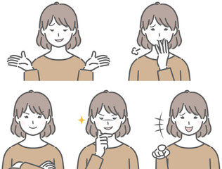 嫌な表情の私服の若い女性