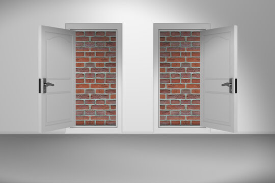 Facing no exit with brick door