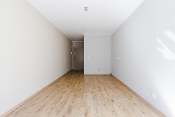 Empty room with finishing without furniture in a new house