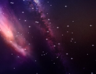 Obraz na płótnie Canvas nebula sky starry night space bright star cosmic milky way background template banner