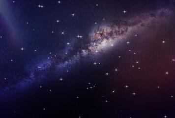 Obraz na płótnie Canvas nebula sky starry night space bright star cosmic milky way background template banner