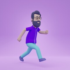 3D Man Running Sprint Career Job