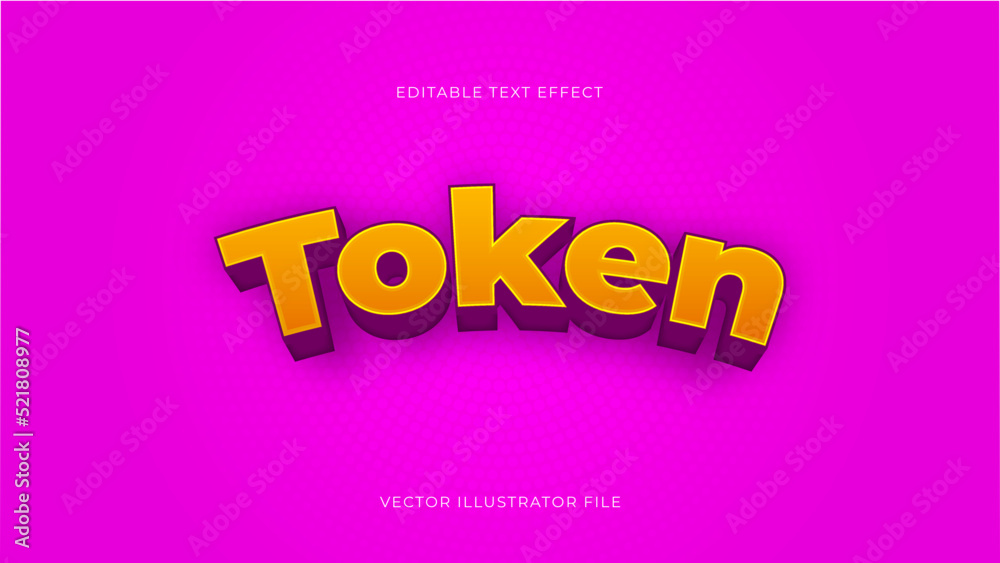Poster Modern token crypto technology editable text effect vibrant modern color shiny. Text style effect. Editable typography fonts vector files