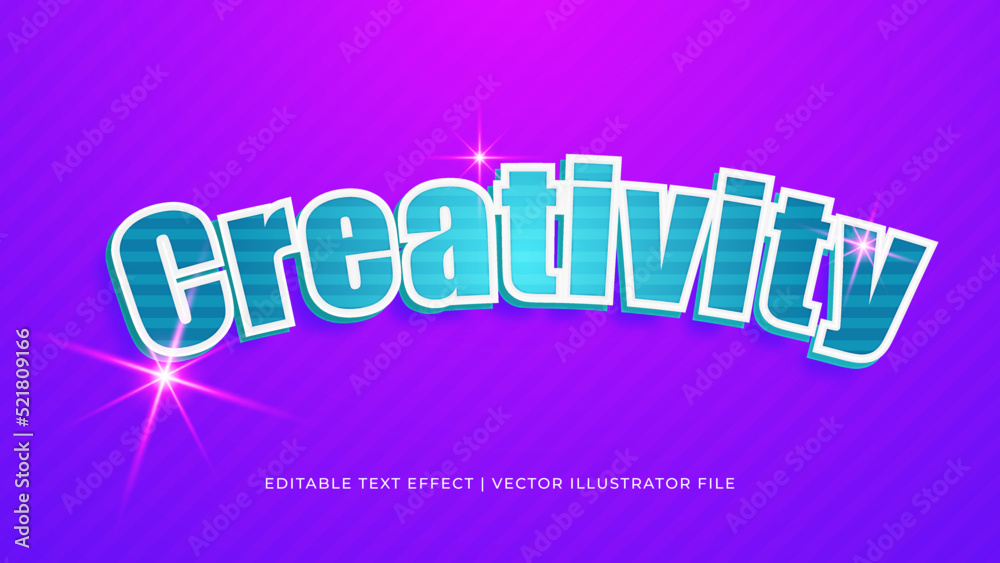 Aufkleber Creative creativity editable text effect design template. Editable Vector Text Effect For Branding, Mockup, Social Media Banner, Cover, Book, Games, Title