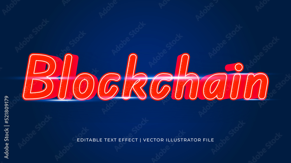 Aufkleber Creative blockchain editable text effect design template. Editable Vector Text Effect For Branding, Mockup, Social Media Banner, Cover, Book, Games, Title