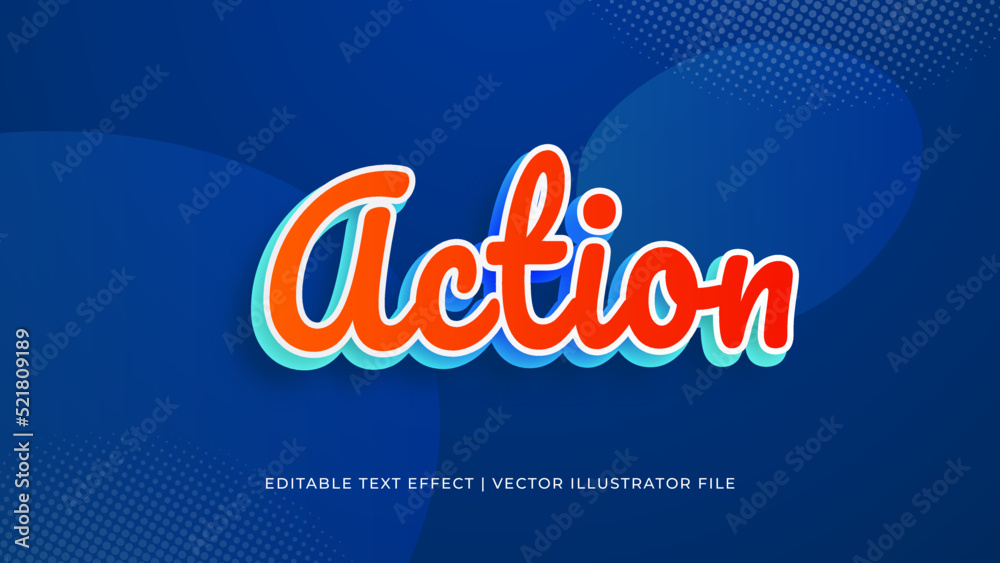 Poster Creative action editable text effect design template. Editable Vector Text Effect For Branding, Mockup, Social Media Banner, Cover, Book, Games, Title