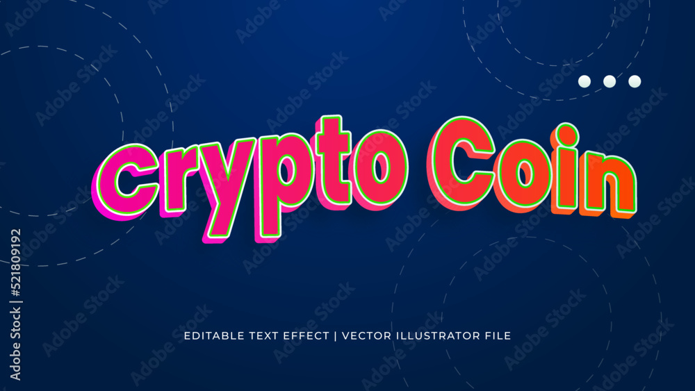 Poster Creative crypto coin editable text effect design template. Editable Vector Text Effect For Branding, Mockup, Social Media Banner, Cover, Book, Games, Title
