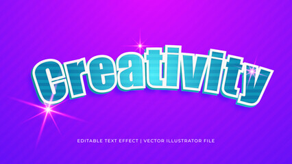 Obraz premium Creative creativity editable text effect design template. Editable Vector Text Effect For Branding, Mockup, Social Media Banner, Cover, Book, Games, Title