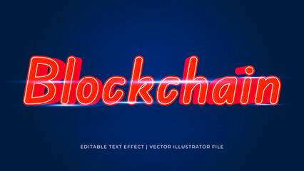 Creative blockchain editable text effect design template. Editable Vector Text Effect For Branding, Mockup, Social Media Banner, Cover, Book, Games, Title