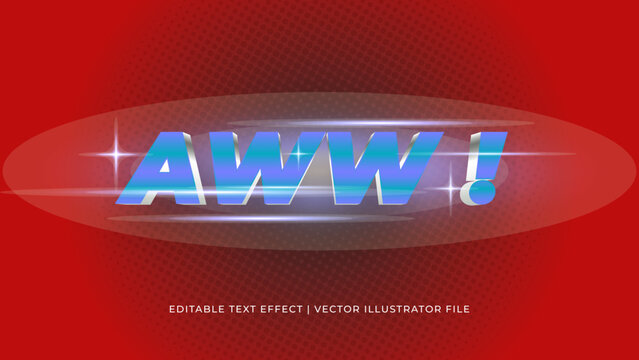 Creative aww editable text effect design template. Editable Vector Text Effect For Branding, Mockup, Social Media Banner, Cover, Book, Games, Title