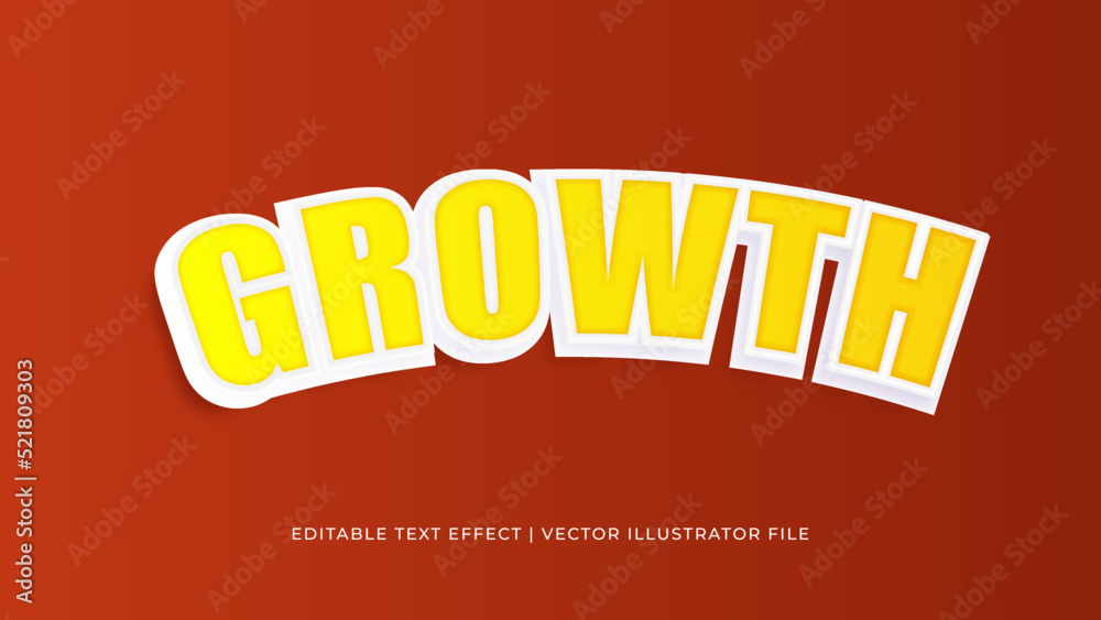 Poster Creative growth editable text effect design template. Editable Vector Text Effect For Branding, Mockup, Social Media Banner, Cover, Book, Games, Title