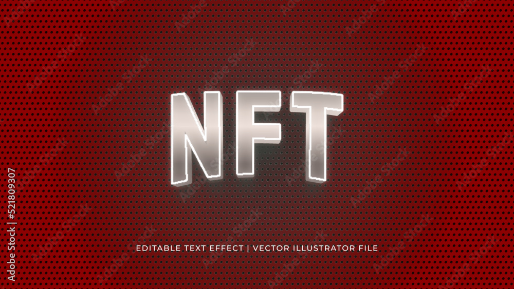 Poster Creative NFT editable text effect design template. Editable Vector Text Effect For Branding, Mockup, Social Media Banner, Cover, Book, Games, Title