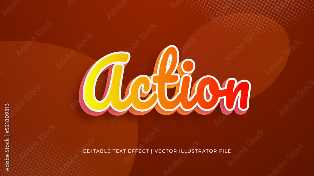 Poster Creative action editable text effect design template. Editable Vector Text Effect For Branding, Mockup, Social Media Banner, Cover, Book, Games, Title