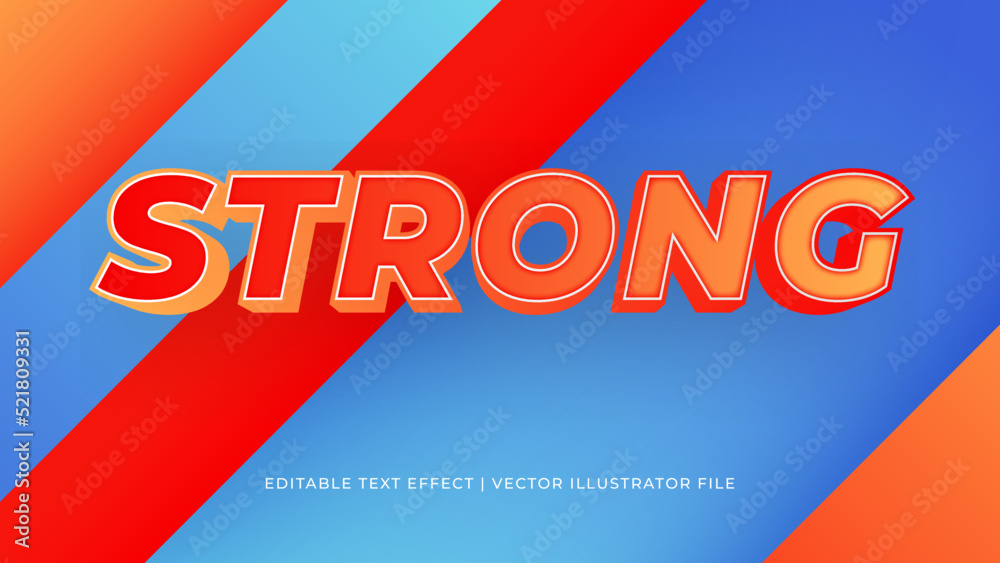 Aufkleber Creative strong editable text effect design template. Editable Vector Text Effect For Branding, Mockup, Social Media Banner, Cover, Book, Games, Title