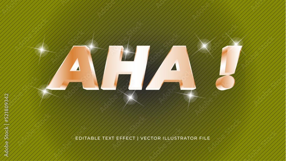 Poster Creative Aha editable text effect design template. Editable Vector Text Effect For Branding, Mockup, Social Media Banner, Cover, Book, Games, Title