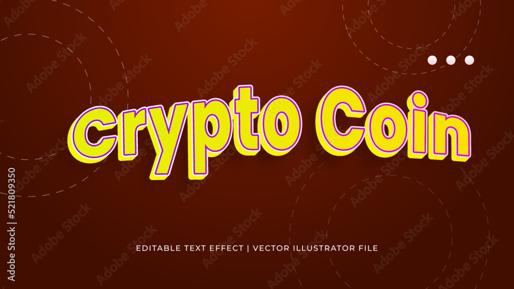 Poster Creative crypto editable text effect design template. Editable Vector Text Effect For Branding, Mockup, Social Media Banner, Cover, Book, Games, Title
