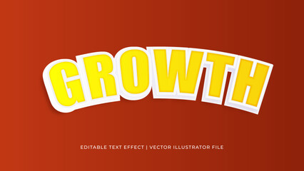 Obraz premium Creative growth editable text effect design template. Editable Vector Text Effect For Branding, Mockup, Social Media Banner, Cover, Book, Games, Title
