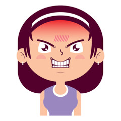 girl angry face cartoon cute