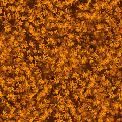 Background with thick autumn leaves. Vector background with thick golden foliage