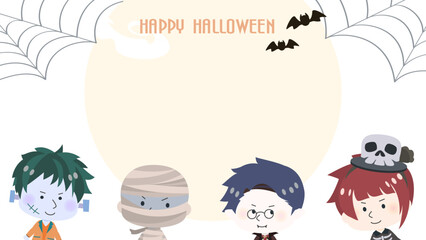 動画サイズのハロウィン背景イラスト