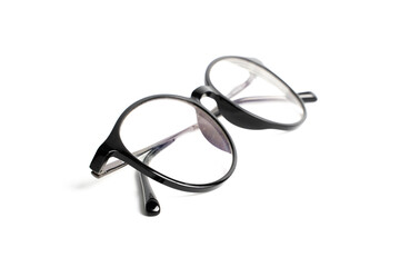 round black glasses isolated