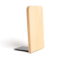 wood book divider on white
