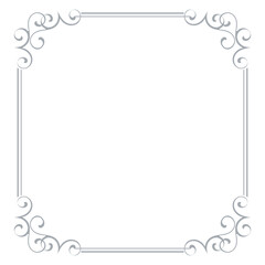 Decorative frame Elegant vector element for design in Eastern style, place for text. Floral gray and white border. Lace illustration for invitations and greeting cards