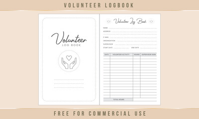 Volunteer Log Book kdp Interior Design