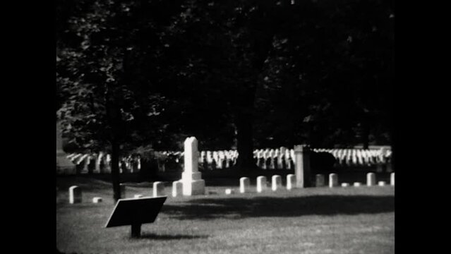 Antietam Grave Markers 1931 - Views of grave markers at Antietam National Cemetery in 1931.