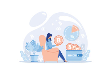 Cryptocurrency bitcoin mining metaphor Blockchain exchange platform. Cyber banking procedures, bitcoin trading, wallet. Ecurrency transactions. Digital currency, cryptocurrency market, hidden mining 