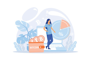 Cryptocurrency bitcoin mining metaphor Blockchain exchange platform. Cyber banking procedures, bitcoin trading, wallet. Ecurrency transactions. Digital currency, cryptocurrency market, hidden mining 