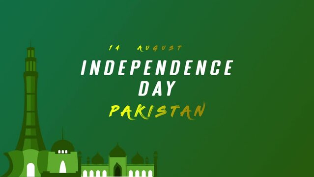14 august independence day pakistan with green background (pakistan independence day).