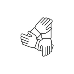 three hands support icons  symbol vector elements for infographic web