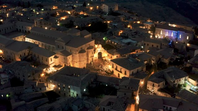Ancient Italian Village by night 