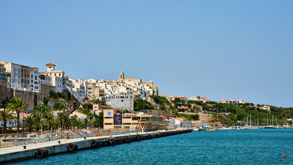 Fototapeta premium Cityscape of Mahon (Mao) capital city in Menorca, Spain