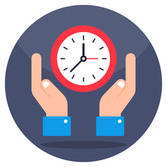 Vector design of time care, clock inside hands