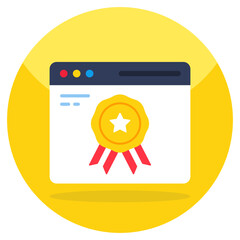 Editable design icon of awarded website 