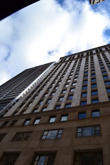 office building with clouds