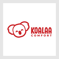Obraz premium Koala logo ilustration vector template