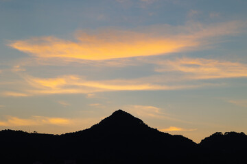 sunset over the mountains