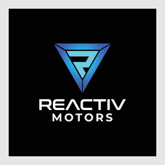 technology concept letter R logo design