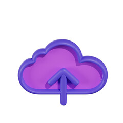 Cloud Upload Technology 3D Illustrations