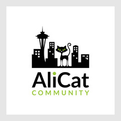 cat lover community logo design