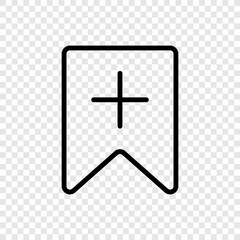 Obraz premium Bookmark, add simple icon vector. Flat design. Transparent grid.ai